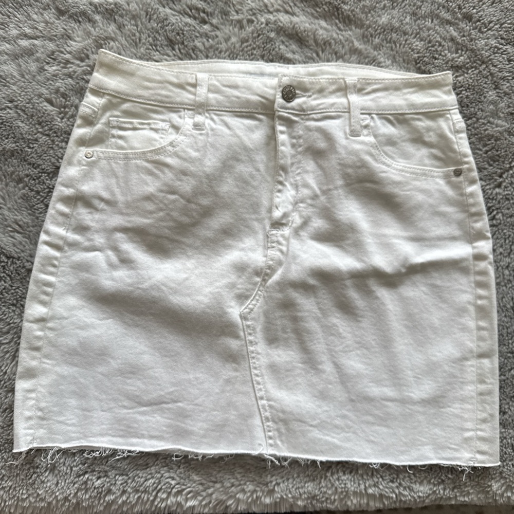 Classic White Denim Skirt